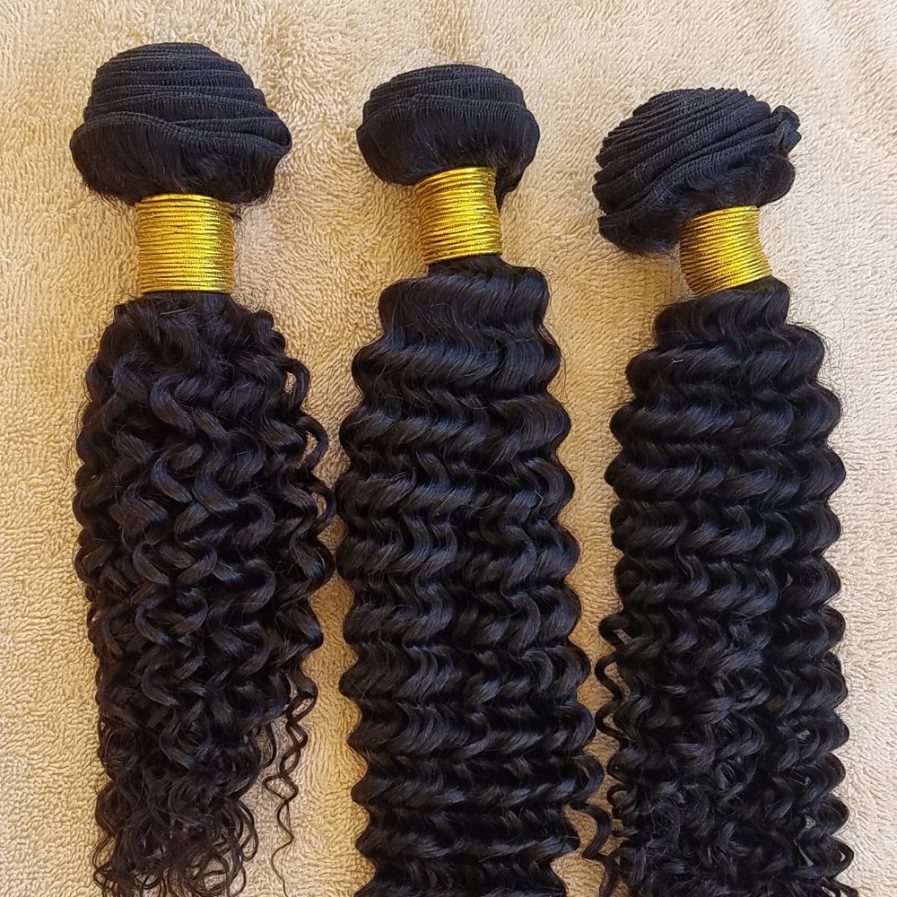 3Bundle(14"+16"+18")VirginWeft Human Hair KinkyCur